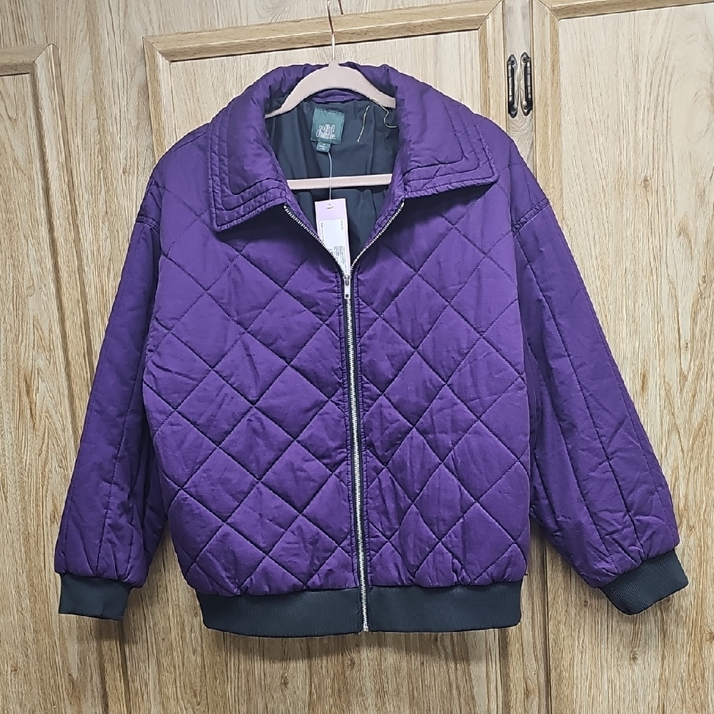 Wild Fable Women's Woven Quilted Bomber JackTarget Wild Fable Deep Purple Jacket